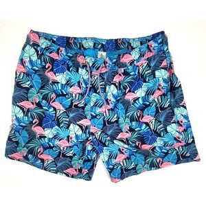 Members Mark Mens Swim Trunk‎ Shorts Flamingo Size XL Lined Beach Swimwear Pool